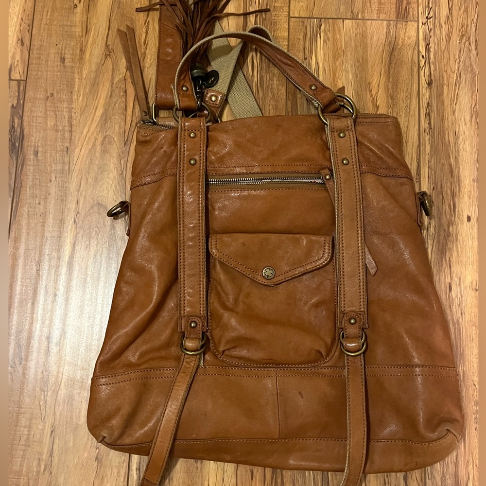 Tan Leather Lucky Brand 🍀 versatile backpack purse